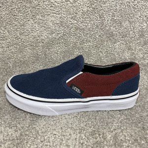 Vans Off The Wall Pop Cush Blue/Maroon Slip On Low Skateboarding Shoes US Kids 2